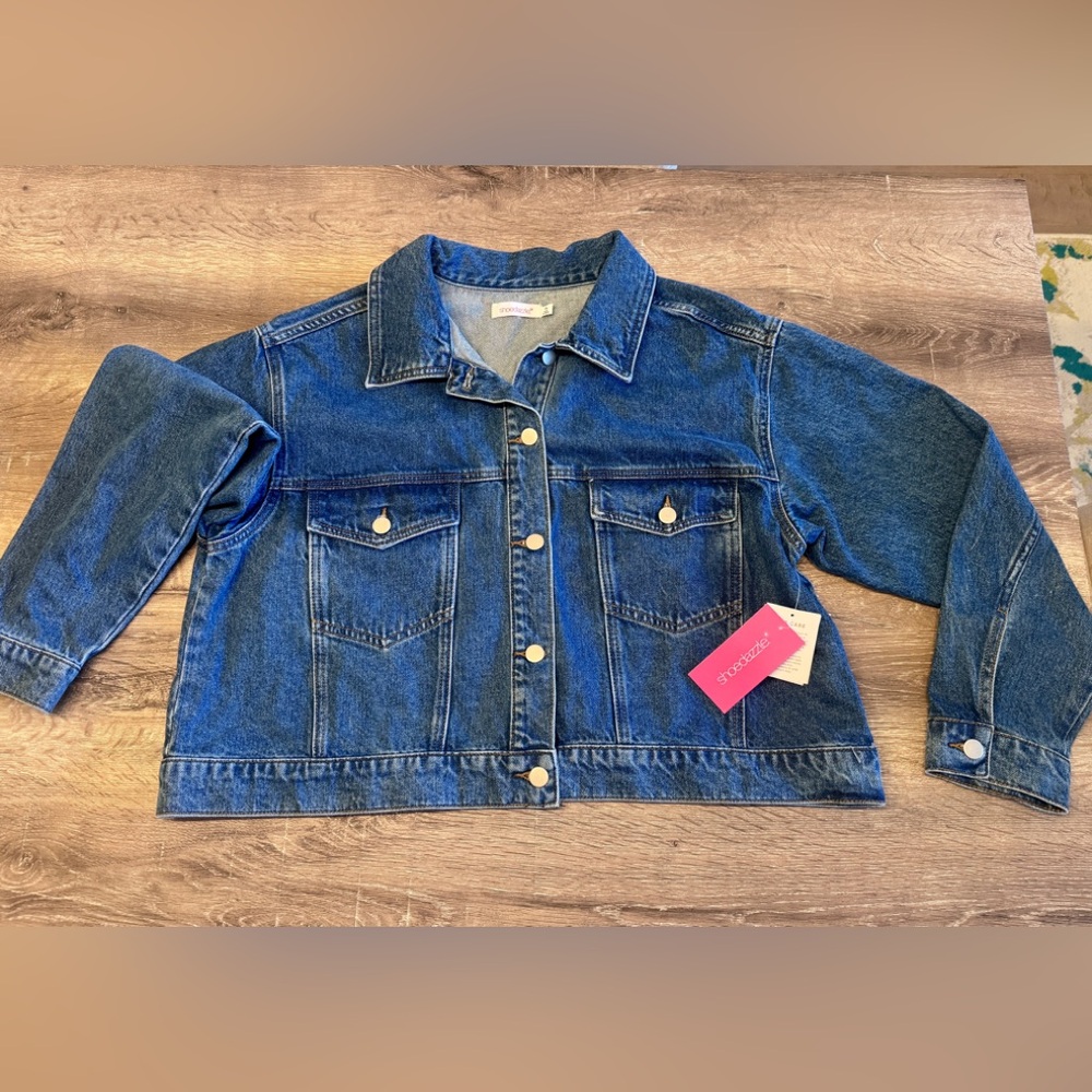 New With Tags Cropped Denim Jacket - Sz. XL